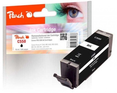 Peach, Peach Tintenpatrone schwarz kompatibel zu Canon PGI-550bk, Peach C550 PGBK Druckerpatrone bk ersetzt Canon PGI-550PGBK, 6496B001 für z.B. Canon Pixma MX 925, Canon Pixma IP 8750, Canon Pixma IP 7250