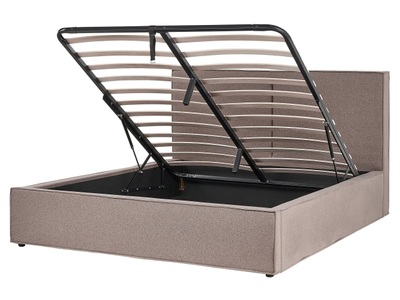 Beliani, Bett mit Lattenrost aus Polyester Modern MOISSAC Bett mit Lattenrost aus Polyester Modern MOISSAC