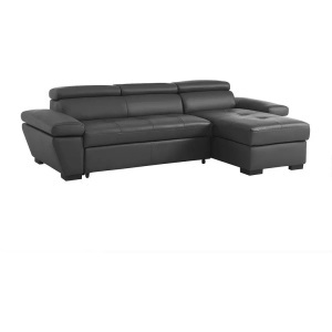 Vente-unique, Ecksofa Leder mit Schlaffunktion JONOVA Ecke Rechts Ecksofa Leder mit Schlaffunktion JONOVA Ecke Rechts, Vente-unique - Ecksofa Leder mit Schlaffunktion JONOVA Ecke Rechts, One Size, Anthrazit