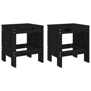 vidaXL, vidaXL Gartenhocker 2 Stk. Schwarz 40x36x45 cm Massivholz Kiefer, vidaXL Gartenhocker 2 Stk. Schwarz 40x36x45 cm Massivholz Kiefer