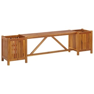 vidaXL, vidaXL Gartenbank mit 2 Pflanzkübeln 150×30×40 cm Massivholz Akazie, vidaXL Gartenbank mit 2 Pflanzkübeln 150x30x40 cm Massivholz Akazie