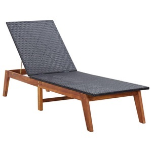 Diverse Hardware, Sonnenliege Poly Rattan und Akazie Massivholz, vidaXL Sonnenliege Poly Rattan und Akazie Massivholz