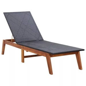 Diverse Hardware, Sonnenliege Poly Rattan und Akazie Massivholz, vidaXL Sonnenliege Poly Rattan und Akazie Massivholz