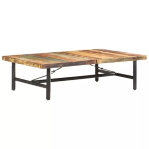 vidaXL, vidaXL Couchtisch 142x90x42 cm Altholz Massiv, vidaXL Couchtisch 142x90x42 cm Altholz Massiv