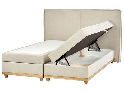 Beliani, Boxspring Bett aus Polyester Modern DYNASTY Boxspring Bett aus Polyester Modern DYNASTY