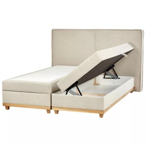 Beliani, Boxspring Bett aus Polyester Modern DYNASTY Boxspring Bett aus Polyester Modern DYNASTY