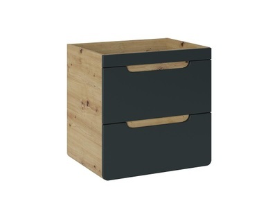 Vente-unique, Waschbeckenunterschrank hängend - 60 cm - Naturfarben & Anthrazit - ARUBA Waschbeckenunterschrank hängend - 60 cm - Naturfarben & Anthrazit - ARUBA