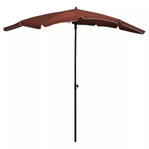vidaXL, vidaXL Sonnenschirm mit Mast 200x130 cm Terracotta-Rot, vidaXL Sonnenschirm mit Mast 200x130 cm Terrakottarot