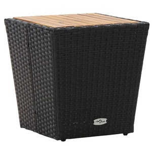 Diverse Hardware, Beistelltisch Schwarz 41,5x41,5x43 cm Akazie Massivholz, vidaXL Beistelltisch Schwarz 41,5×41,5×43 cm Poly Rattan & Massivholz