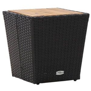 Diverse Hardware, Beistelltisch Schwarz 41,5x41,5x43 cm Akazie Massivholz, vidaXL Beistelltisch Schwarz 41,5×41,5×43 cm Poly Rattan & Massivholz