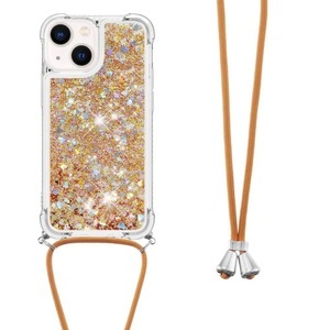 Cover-Discount, iPhone 15 Plus - Glitzer Hülle mit Umhängeband, Cover-Discount - iPhone 15 Plus Glitzer Hülle mit Umhängeband, Weiss Bunt