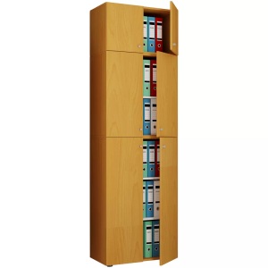 MID.YOU, MID.YOU Aktenschrank 70/223/39 cm , Lona , Buchefarben , Holzwerkstoff , 70x223x39 cm , melaminharzbeschichtet,Nachbildung , 000657025103, VCM - XXL Büroschrank mit 5 Fächern und einem Aufsatz | moderner Aktenschrank Drehtüren Maße ca. H. 223 x B. 70 T. 39 cm ? Lona 5-Fach, One Size, Buche
