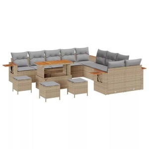 vidaXL, VidaXL - Garten-sofa poly-rattan, One Size, Beige, VidaXL - Garten-sofa poly-rattan, One Size, Beige