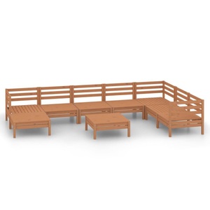 vidaXL, vidaXL 9-tlg. Garten-Lounge-Set Massivholz Kiefer Honigbraun
