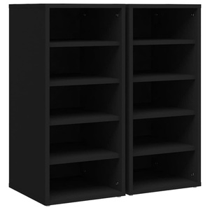 vidaXL, vidaXL Schuhschränke 2 Stk. Schwarz 31,5x35x70 cm Spanplatte