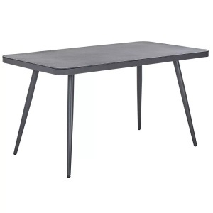 Beliani, Beliani Gartentisch Aluminium grau 140 x 80 cm Lipari, Beliani - Gartentisch aus Aluminium Industriell LIPARI, One Size, Spacegrau