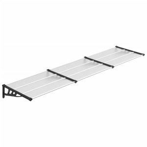 vidaXL, vidaXL Türvordach Schwarz und Transparent 358,5x90 cm Polycarbonat, vidaXL Türvordach Schwarz und Transparent 358,5x90 cm Polycarbonat