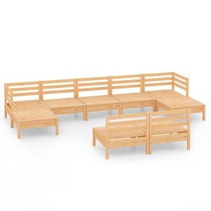 vidaXL, vidaXL 9-tlg. Garten-Lounge-Set Massivholz Kiefer, 