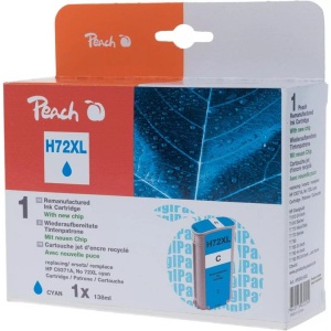 Peach, Peach Tintenpatrone cyan kompatibel zu HP No. 72, C9371A, Peach HP 72 XLC Druckerpatrone XL cy ersetzt HP No. 72XL C, C9371A für z.B. HP DesignJet T 1100 24 Inch, HP DesignJet T 1100 44 Inch, HP DesignJet T 610