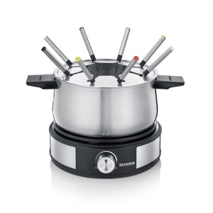 Severin, Severin 2471 Fondue 1500 W stufenloser Temperaturregler Edelstahl, Schwarz, SEVERIN, Fondue und Raclette, Severin FO2471 Fondue und Raclette, Produkte & Wohnen