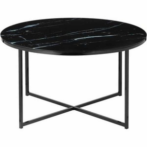 mutoni casual, Couchtisch Marmor schwarz rund 80x80, SalesFever Couchtisch, Tischplatte in Marmoroptik