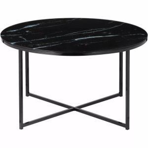 mutoni casual, Couchtisch Marmor schwarz rund 80x80, SalesFever Couchtisch, Tischplatte in Marmoroptik
