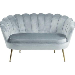 mutoni casual, Muschelsofa Samt hellgrau 136, SalesFever 2-Sitzer »Clam«, extravagantes Muscheldesign, Breite 136 cm