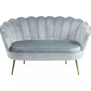 mutoni casual, Muschelsofa Samt hellgrau 136, SalesFever 2-Sitzer »Clam«, extravagantes Muscheldesign, Breite 136 cm