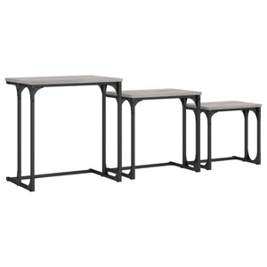 vidaXL, vidaXL Satztische 3 Stk. Grau Sonoma Holzwerkstoff, vidaXL Satztische 3 Stk. Grau Sonoma Holzwerkstoff