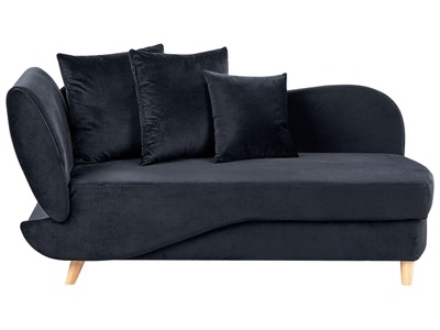 Beliani, Chaiselongue aus Samtstoff Retro MERI Chaiselongue aus Samtstoff Retro MERI, Beliani - Linksseitige Chaiselounge aus Samtstoff Retro MERI, One Size, Schwarz