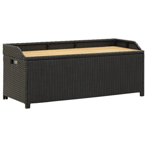 Diverse Hardware, Gartenbank mit Stauraum 120 cm Poly Rattan Schwarz