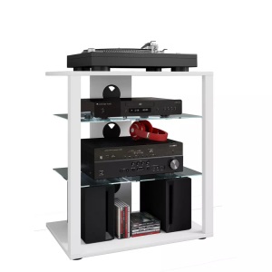 MID.YOU, MID.YOU Tv-rack , Folas , Weiss , Holzwerkstoff , 60x70x41 cm , melaminharzbeschichtet,Nachbildung , Kabeldurchlass , 000657031604, VCM - Hifi Holz Möbel | Rack Schrank Phono Regal 2 Glasböden Maße: H. 70 x B. 60 T. 41 cm Mediaregal Folas, Weiss,