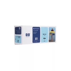Hp, HP Tintenpatrone cyan/hell Nr 81 680 ml Dye, Hewlett Packard Tintenpatrone, hell-blau, No.81, C4934A, (680 ml)