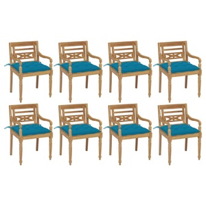 vidaXL, vidaXL Batavia-Stühle mit Kissen 8 Stk. Massivholz Teak