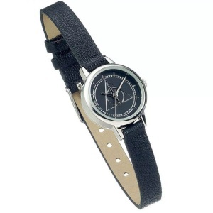 HARRY POTTER, Heiligtümer Des Todes Uhr Aus Kunstleder Damen Schwarz ONE SIZE, Harry Potter - Deathly Hallows Analoge Armbanduhr, One Size, Schwarz