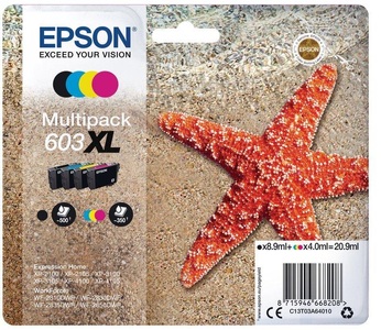 Epson, Epson Tinte 603XL / C13T03A64010 BK, Epson 603XL Original Tintenpatrone C13T03A64010 Schwarz, cyan, magenta, gelb 4 Stück Multipack