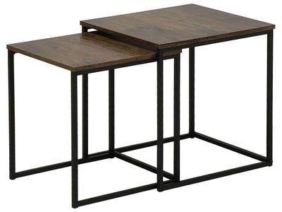 Beliani, Beliani Beistelltisch 2er Set vintage/schwarz DENNY, Beliani - Beistelltisch 2er Set aus MDF-Platte Industriell DENNY, One Size, Schwarz