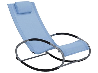 Beliani, Beliani Gartenstuhl blau Textilene Schaukelfunktion CAMPO, Beliani - Gartenstuhl aus Stahl Modern CAMPO, One Size, Blau Bunt