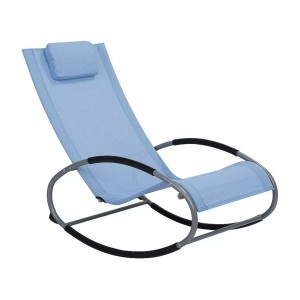 Beliani, Beliani Gartenstuhl blau Textilene Schaukelfunktion CAMPO, Beliani - Gartenstuhl aus Stahl Modern CAMPO, One Size, Blau Bunt