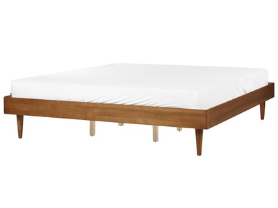 Beliani, Bett mit Lattenrost aus Gummibaumholz Rustikal TOUCY Bett mit Lattenrost aus Gummibaumholz Rustikal TOUCY