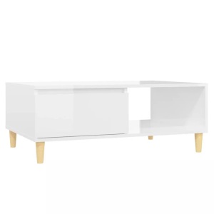 vidaXL, vidaXL Couchtisch Hochglanz-Weiß 90x60x35 cm Spanplatte