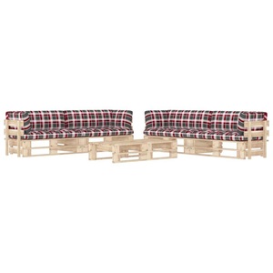 vidaXL, vidaXL 6-tlg. Paletten-Lounge-Set mit Kissen Kiefernholz Imprägniert, vidaXL 6-tlg. Paletten-Lounge-Set mit Kissen Imprägniertes Kiefernholz