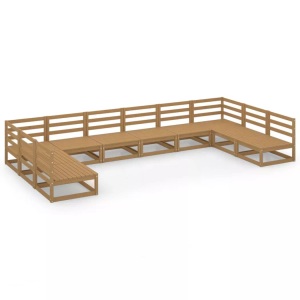 vidaXL, vidaXL 10-tlg. Garten-Lounge-Set Massivholz Kiefer, vidaXL 10-tlg. Garten-Lounge-Set Massivholz Kiefer