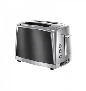 RUSSELL HOBBS, Russell Hobbs Hobbs Luna Moonlight Grey - Toaster (Edelstahl/Grau), Russell Hobbs Luna Moonlight Grey 23221-56 Kompakt-Toaster