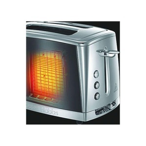 RUSSELL HOBBS, Russell Hobbs Hobbs Luna Moonlight Grey - Toaster (Edelstahl/Grau), Russell Hobbs Luna Moonlight Grey 23221-56 Kompakt-Toaster