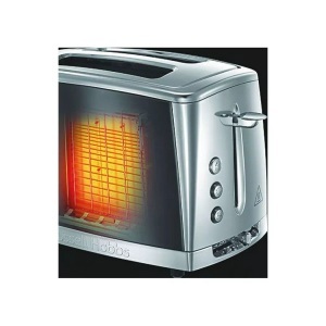 RUSSELL HOBBS, Russell Hobbs Hobbs Luna Moonlight Grey - Toaster (Edelstahl/Grau), Russell Hobbs Luna Moonlight Grey 23221-56 Kompakt-Toaster