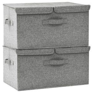 vidaXL, vidaXL Aufbewahrungsboxen 2 Stk. Stoff 50x30x25 cm Grau, vidaXL Aufbewahrungsboxen 2 Stk. Stoff 50x30x25 cm Grau