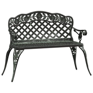 vidaXL, vidaXL Gartenbank 108 cm Aluminiumguss Grün, 
