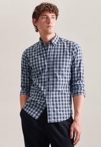 Seidensticker, Casual Hemd Regular Fit Langarm Karo Herren Hellblau M, 