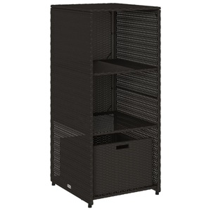vidaXL, vidaXL Gartenschrank Schwarz 50x55x115 cm Poly Rattan, vidaXL Gartenschrank Schwarz 50x55x115 cm Poly Rattan